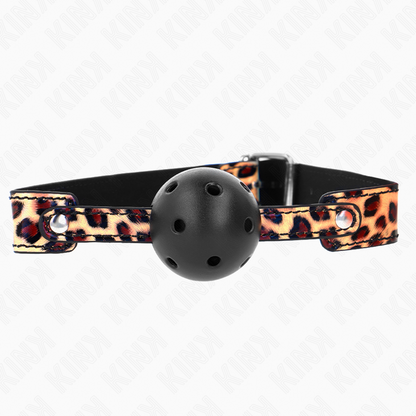 KINK - BALL GAG 4,5 CM TRASPIRANTE LEOPARDO 65 x 2,5 CM
