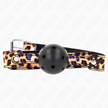 KINK - BALL GAG 4,5 CM TRASPIRANTE LEOPARDO 65 x 2,5 CM