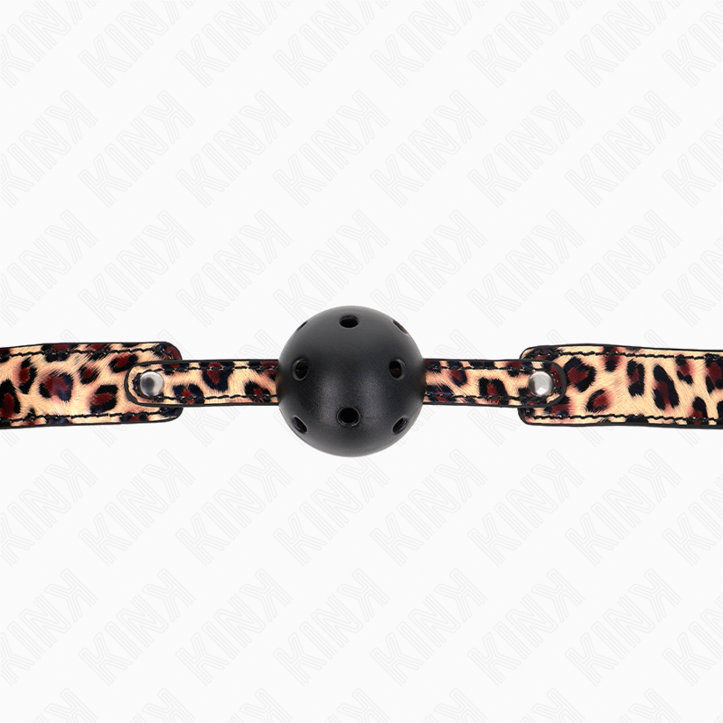 KINK - BALL GAG 4,5 CM TRASPIRANTE LEOPARDO 65 x 2,5 CM