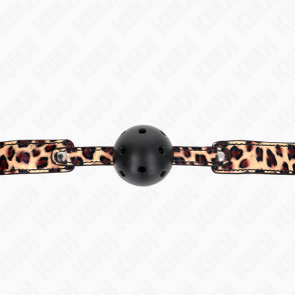 KINK - BALL GAG 4,5 CM TRASPIRANTE LEOPARDO 65 x 2,5 CM