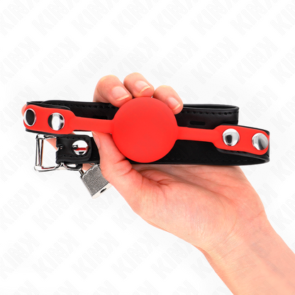 KINK - BALL GAG IN SILICONE DA 4 CM CON LUCCHETTO 60 x 2 CM