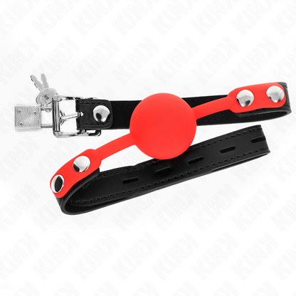 KINK - BALL GAG IN SILICONE DA 4 CM CON LUCCHETTO 60 x 2 CM