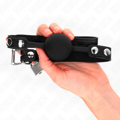 KINK - BALL GAG IN SILICONE DA 4 CM MODELLO 1 CON LUCCHETTO 60 x 2 CM