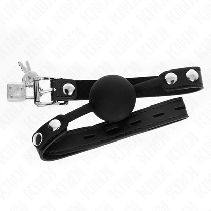KINK - BALL GAG IN SILICONE DA 4 CM MODELLO 1 CON LUCCHETTO 60 x 2 CM