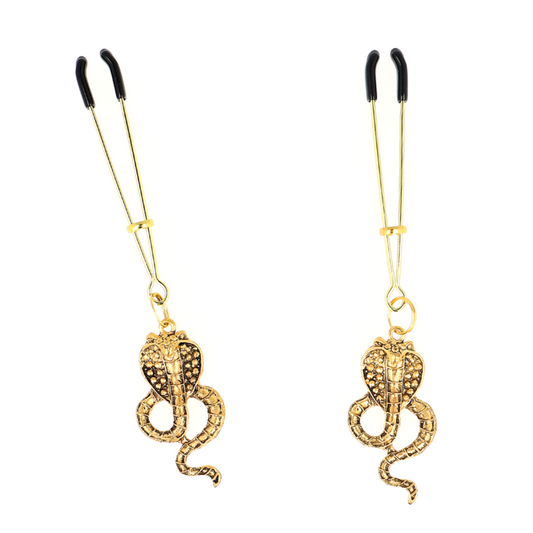 KINK - MORSETTI PER CAPEZZOLI CON CIONDOLO COBRA 6 CM