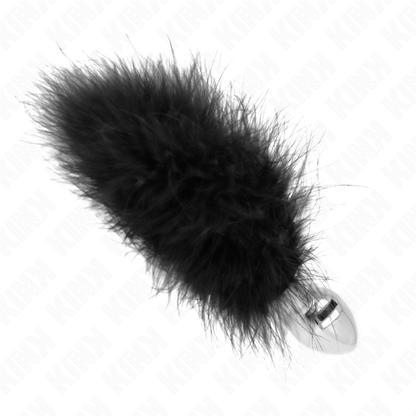 KINK - PLUG ANALE 11 x 7 CM ACCIAIO INOX CON PIUMA 11 CM