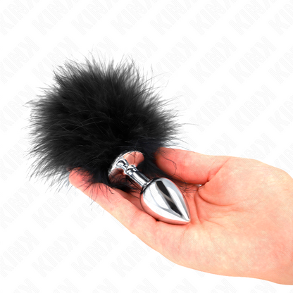 KINK - PLUG ANALE 11 x 7 CM ACCIAIO INOX CON PIUMA 11 CM
