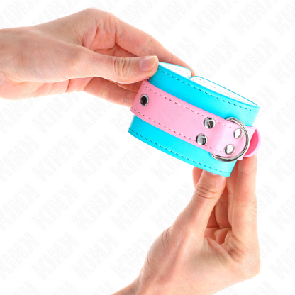KINK - BRACCIALETTI REGOLABILI BLU / ROSA CHIC 16-28 CM X 5 CM