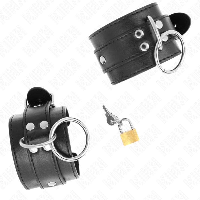 KINK - Cinghie di fissaggio per polsi regolabili con anello di bloccaggio nero 20-28 cm x 5,5 cm