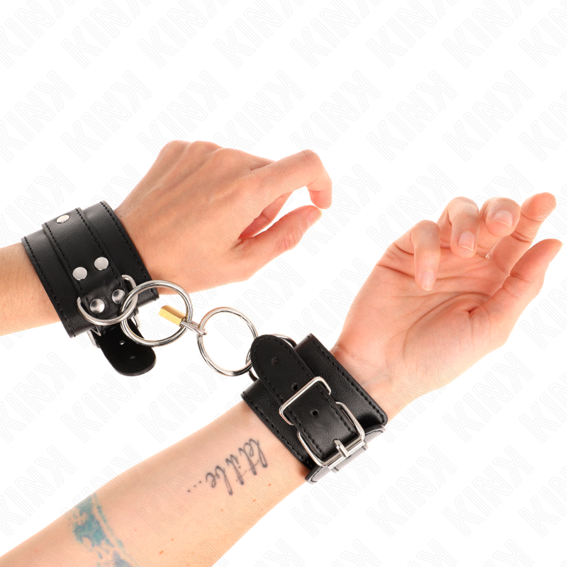 KINK - Cinghie di fissaggio per polsi regolabili con anello di bloccaggio nero 20-28 cm x 5,5 cm