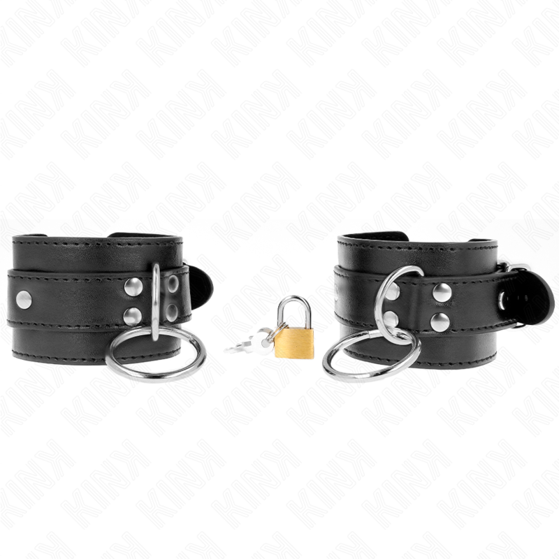 KINK - Cinghie di fissaggio per polsi regolabili con anello di bloccaggio nero 20-28 cm x 5,5 cm