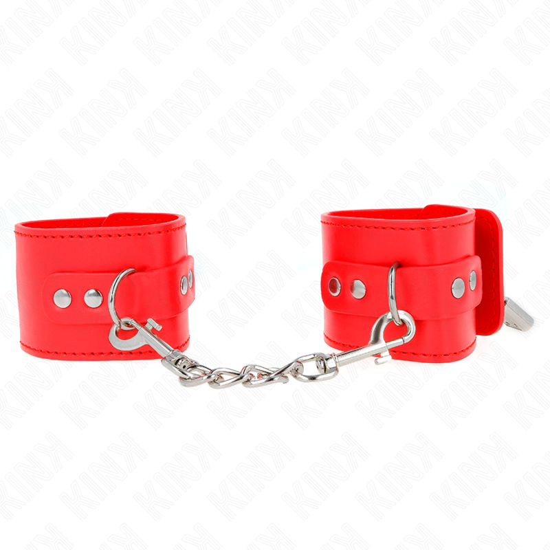 KINK - BRACCIALETTI CON CHIUSURA REGOLABILE CON LUCCHETTO ROSSO 16-23 CM X 5,5 CM