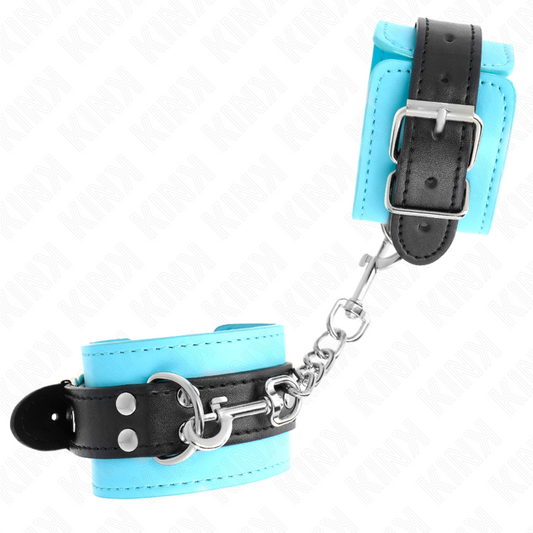 KINK - BRACCIALETTI CON GANCIO REGOLABILI FODERA BLU 20-28 CM X 5,5 CM