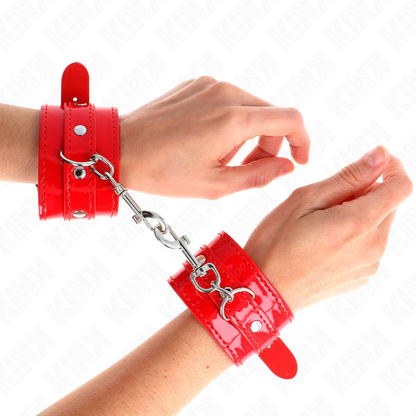 KINK - BRACCIALETTI BORCHIATI ROSSI REGOLABILI 23-33 CM