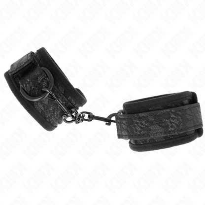 KINK - Braccialetti regolabili in pizzo nero e neoprene 20-29 cm x 5 cm