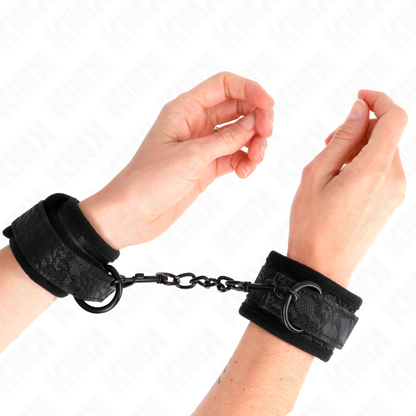 KINK - Braccialetti regolabili in pizzo nero e neoprene 20-29 cm x 5 cm