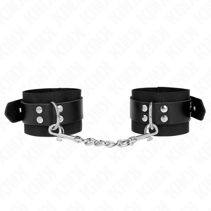 KINK - CINTURINI IN NYLON NERO CON CINTURINO REGOLABILE IN PELLE NERA 19-29 CM X 5,1 CM