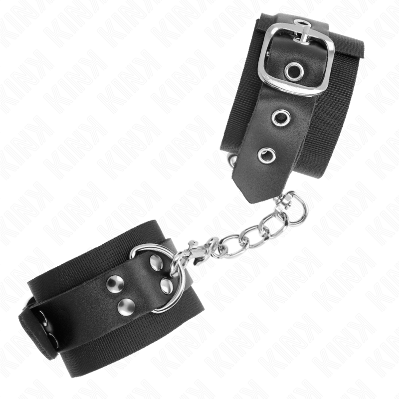 KINK - CINTURINI IN NYLON NERO CON CINTURINO REGOLABILE IN PELLE NERA 19-29 CM X 5,1 CM