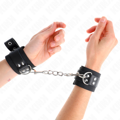 KINK - CINTURINI IN NYLON NERO CON CINTURINO REGOLABILE IN PELLE NERA 19-29 CM X 5,1 CM