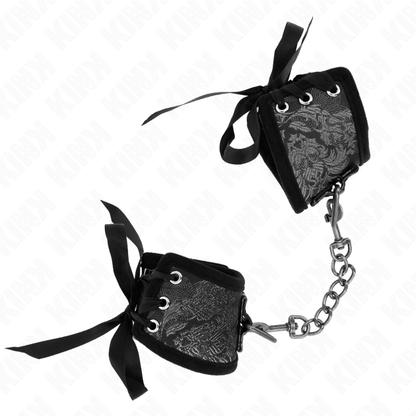 KINK - BRACCIALETTI CON DESIGN SCANDALO NERO E FIOCCO 24,5 CM X 6,5 CM
