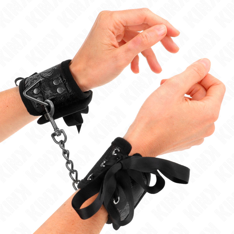 KINK - BRACCIALETTI CON DESIGN SCANDALO NERO E FIOCCO 24,5 CM X 6,5 CM