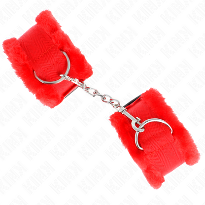 KINK - BRACCIALETTI REGOLABILI CON FODERAZIONE ROSSA 17-31 CM X 7 CM
