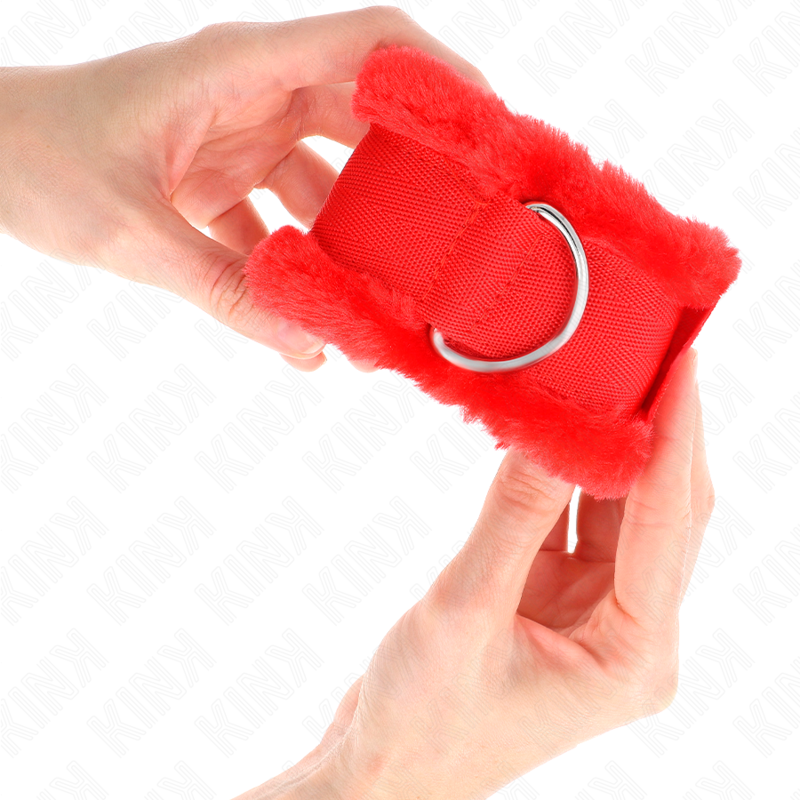 KINK - BRACCIALETTI REGOLABILI CON FODERAZIONE ROSSA 17-31 CM X 7 CM