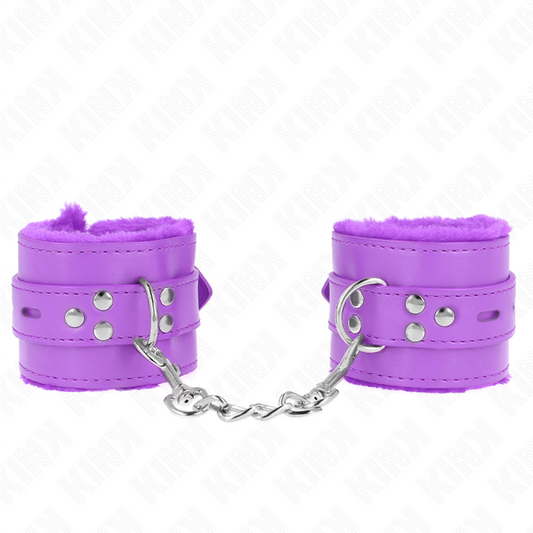 KINK - BRACCIALETTI RIVESTITI CON FORI QUADRATI VIOLA E CINTURINO REGOLABILE VIOLA 17-29 CM X 6 CM