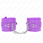 KINK - BRACCIALETTI RIVESTITI CON FORI QUADRATI VIOLA E CINTURINO REGOLABILE VIOLA 17-29 CM X 6 CM