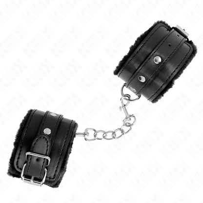KINK - BRACCIALETTI PREMIUM CON FODERATURA NERA E CINTURINO NERO REGOLABILE 17-29 CM X 6 CM