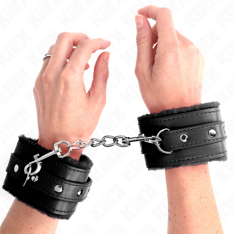 KINK - BRACCIALETTI PREMIUM CON FODERATURA NERA E CINTURINO NERO REGOLABILE 17-29 CM X 6 CM