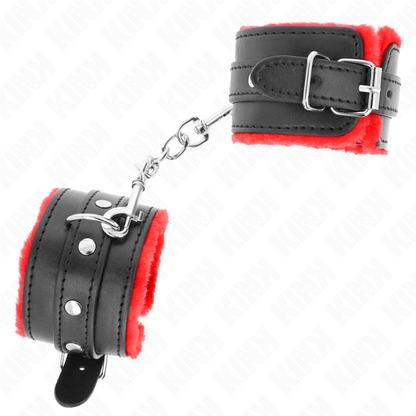 KINK - BRACCIALETTI PREMIUM CON FODERATURA ROSSA E CINTURINO NERO REGOLABILE 17-29 CM X 6 CM
