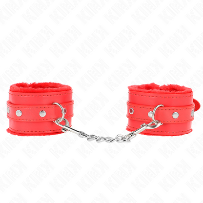 KINK - BRACCIALETTI PREMIUM CON FODERATURA ROSSA E CINTURINO ROSSO REGOLABILE 17-29 CM X 6 CM