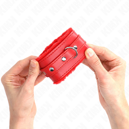 KINK - BRACCIALETTI PREMIUM CON FODERATURA ROSSA E CINTURINO ROSSO REGOLABILE 17-29 CM X 6 CM