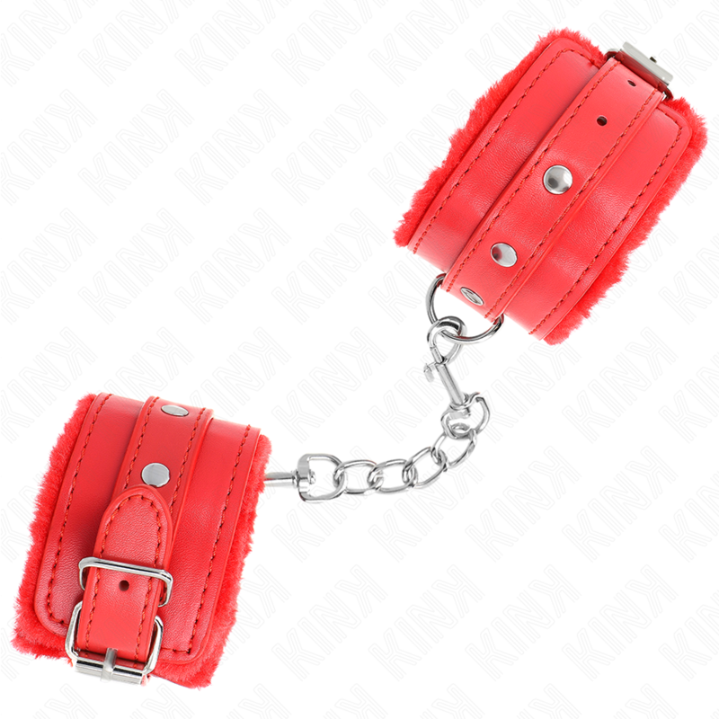 KINK - BRACCIALETTI PREMIUM CON FODERATURA ROSSA E CINTURINO ROSSO REGOLABILE 17-29 CM X 6 CM