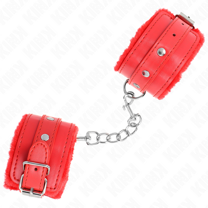 KINK - BRACCIALETTI PREMIUM CON FODERATURA ROSSA E CINTURINO ROSSO REGOLABILE 17-29 CM X 6 CM