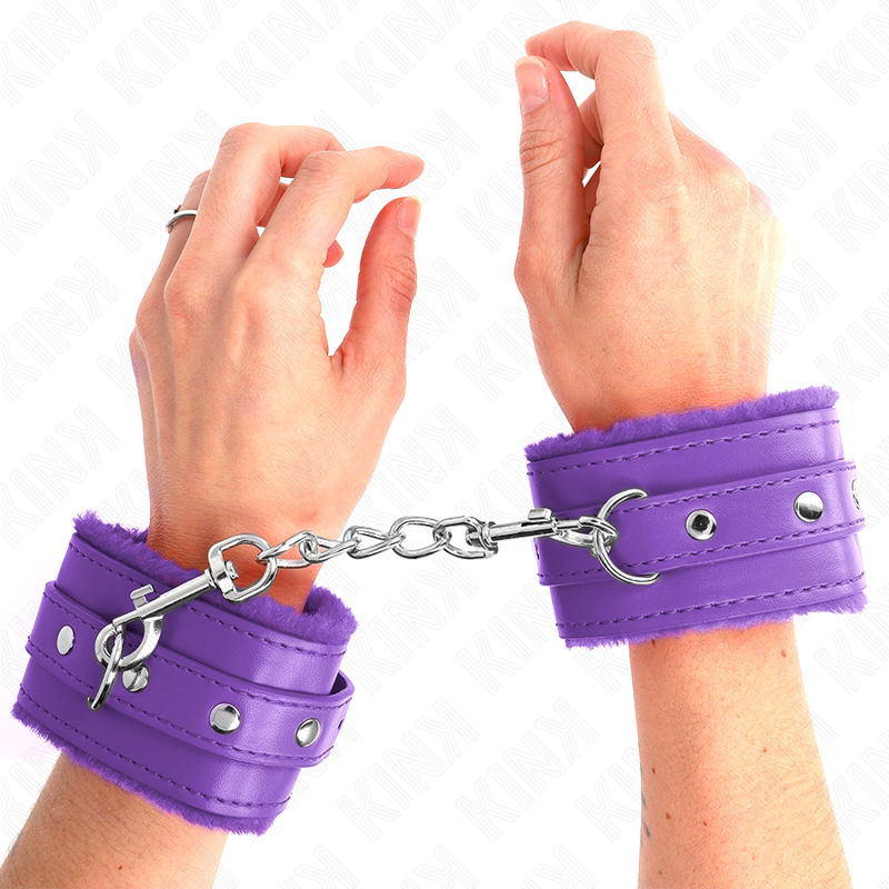 KINK - BRACCIALETTI PREMIUM CON FODERATURA VIOLA E CINTURINO VIOLA REGOLABILE 17-29 CM X 6 CM