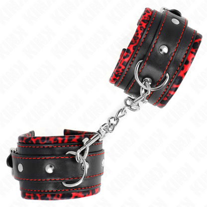 KINK - BRACCIALETTI FODERATI ROSSO/NERO REGOLABILI 17-29 CM X 6 CM