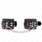 KINK - BRACCIALETTI NERI CON INSERTO CUORE ROSSO REGOLABILI 21-28 CM X 5,5 CM