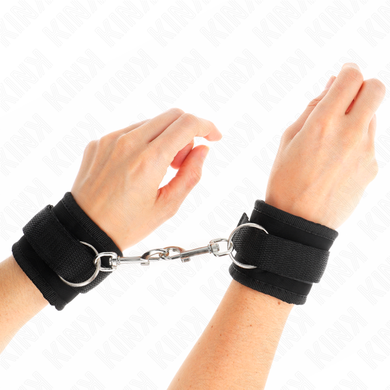 KINK - BRACCIALETTI IN NYLON NERO MODELLO 2 REGOLABILI 18-35 CM X 6 CM
