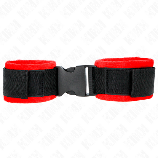 KINK - BRACCIALETTI IN NYLON ROSSO-NERO MODELLO 1 REGOLABILI 25-35 CM X 6 CM