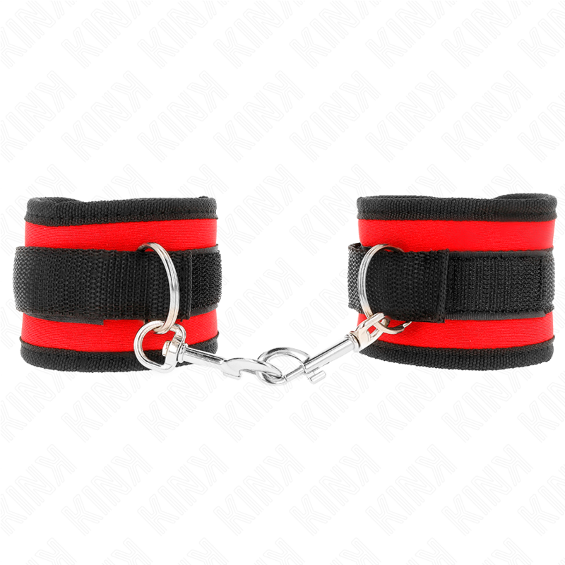 KINK - BRACCIALETTI IN NYLON ROSSO-NERO MODELLO 2 REGOLABILI 18-35 CM X 6 CM