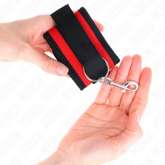 KINK - BRACCIALETTI IN NYLON ROSSO-NERO MODELLO 2 REGOLABILI 18-35 CM X 6 CM