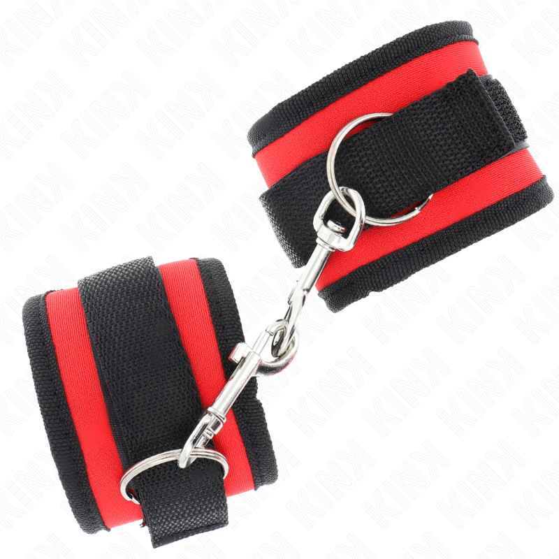 KINK - BRACCIALETTI IN NYLON ROSSO-NERO MODELLO 2 REGOLABILI 18-35 CM X 6 CM