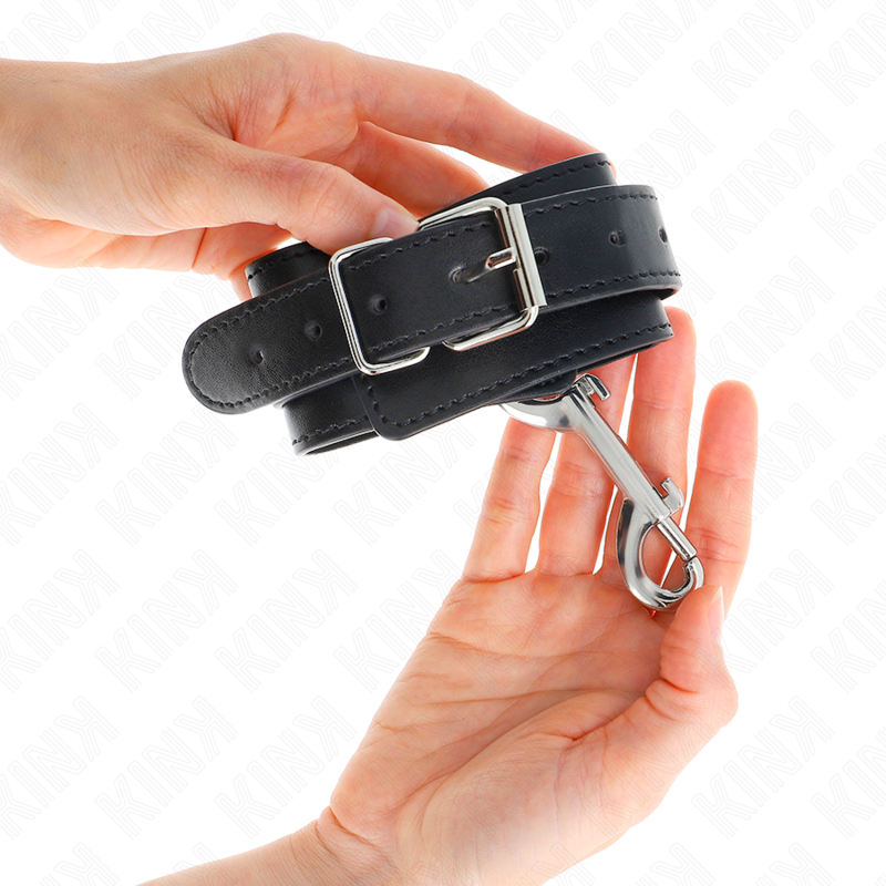 KINK - POLSIERE SEMPLICI CON FILA DI RIVETTI E FIBBIA GRANDE NERA REGOLABILE 17-28 CM X 5 CM