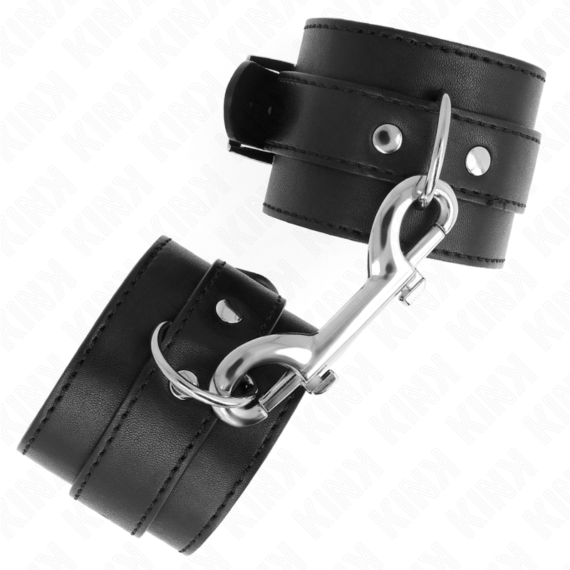 KINK - POLSIERE SEMPLICI CON FILA DI RIVETTI E FIBBIA GRANDE NERA REGOLABILE 17-28 CM X 5 CM