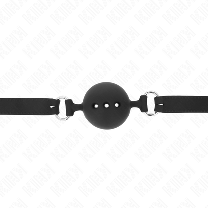 KINK - BAVAGLIO 55 x 2 CM PALLA 4,5 CM PIENO SILICONE TAGLIA M NERO REGOLABILE 35-51 CM
