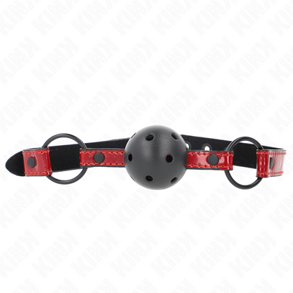 KINK - BALL GAG IN SIMILPELLE LUCIDA DA 4,5 CM 63,5 X 2 CM REGOLABILE 41 X 59 CM