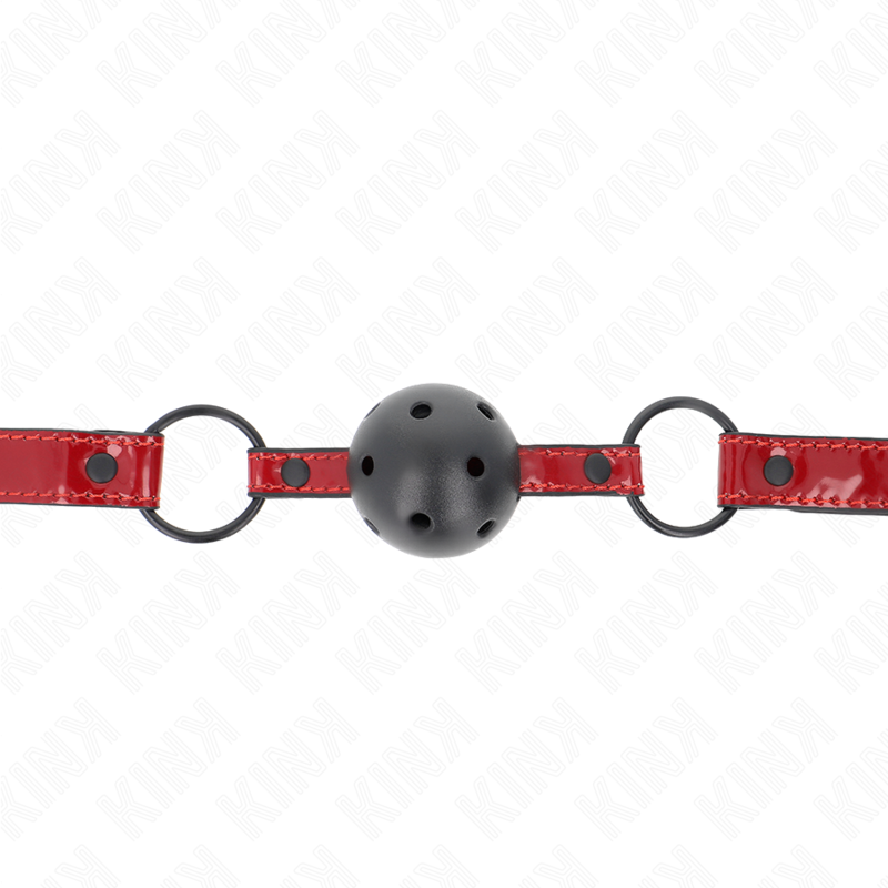 KINK - BALL GAG IN SIMILPELLE LUCIDA DA 4,5 CM 63,5 X 2 CM REGOLABILE 41 X 59 CM