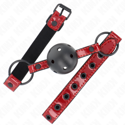 KINK - BALL GAG IN SIMILPELLE LUCIDA DA 4,5 CM 63,5 X 2 CM REGOLABILE 41 X 59 CM